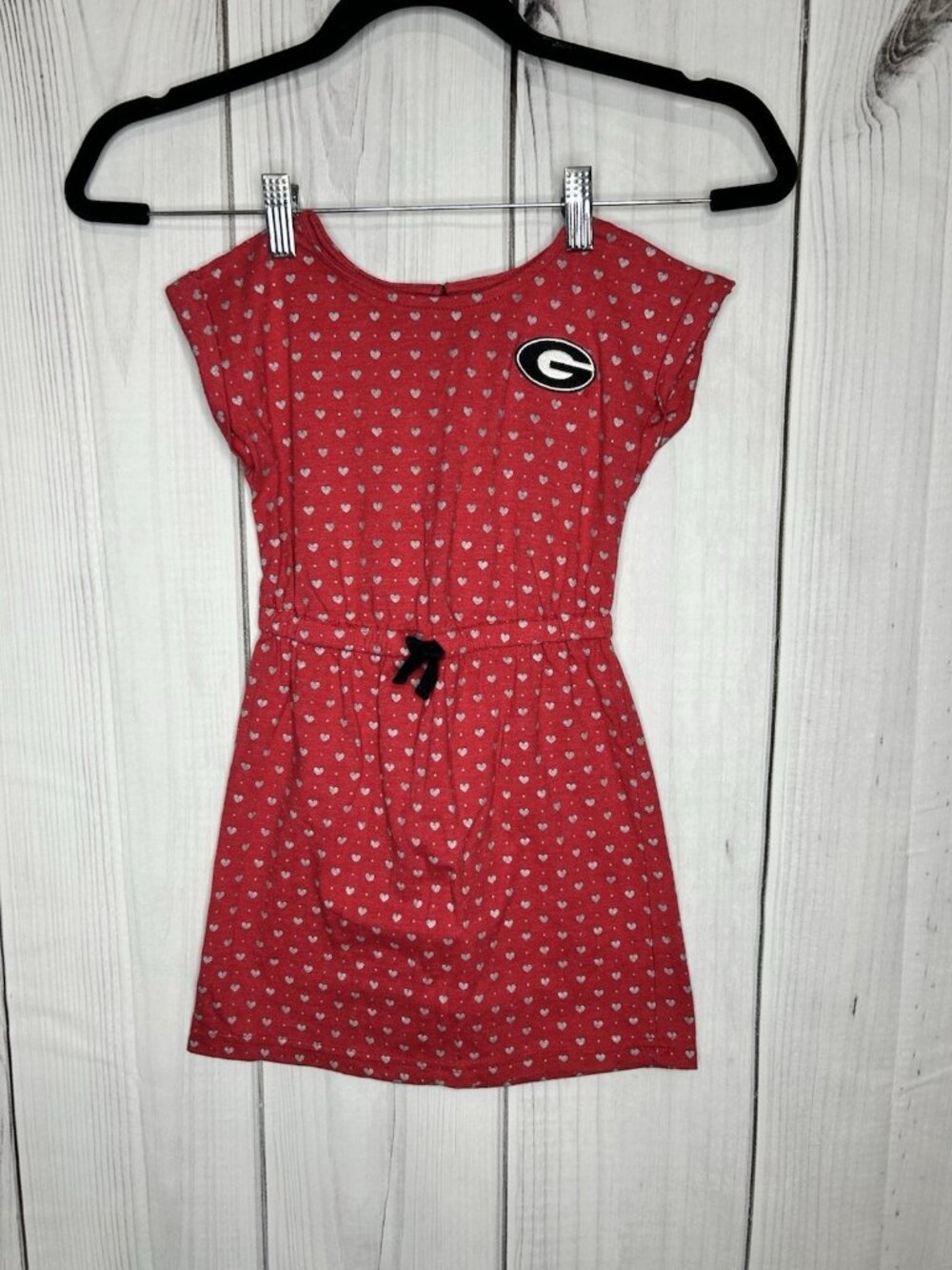 Colosseum Georgia Bulldog Red Dress UGA Girls 4-5 XS Cinch Waist Embroidered